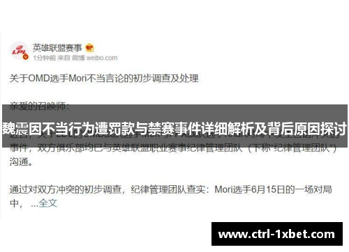 魏震因不当行为遭罚款与禁赛事件详细解析及背后原因探讨 魏震因不当行为遭罚款与禁赛事件详细解析及背后原因探讨